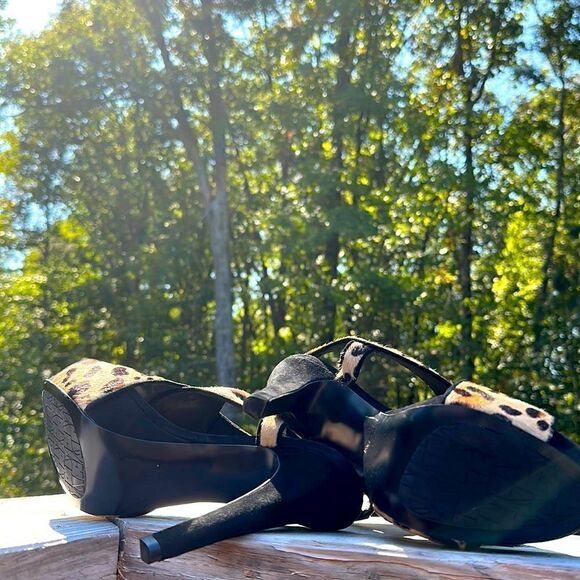 Diane Von Furstenberg Leopard Print Pony Hair Platform Heels – Size 8 - Picture 13 of 17